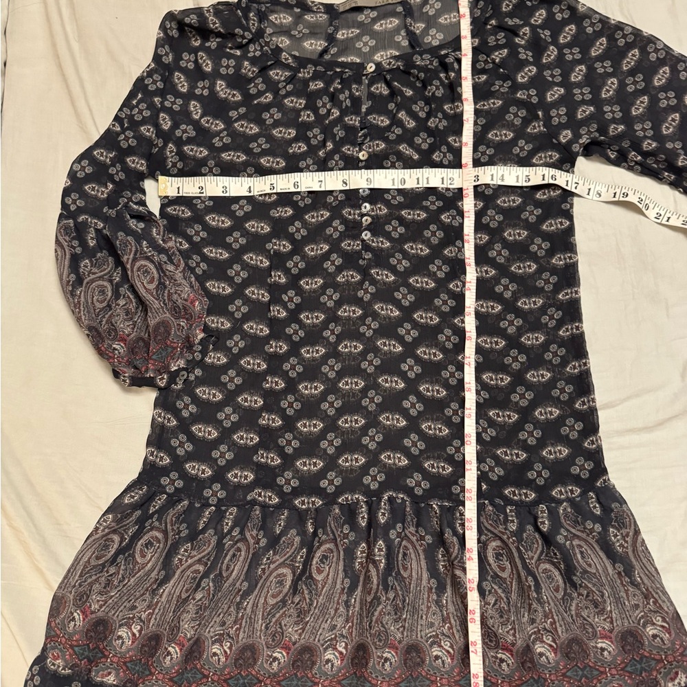 Zara Black and Gray Paisley Dress